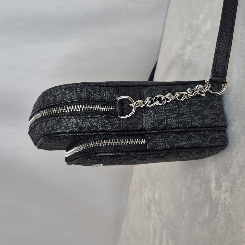 Michael Kors Jet Set Travel Black Chain Crossbody Bag (UNISEX) - Picture 9 of 16